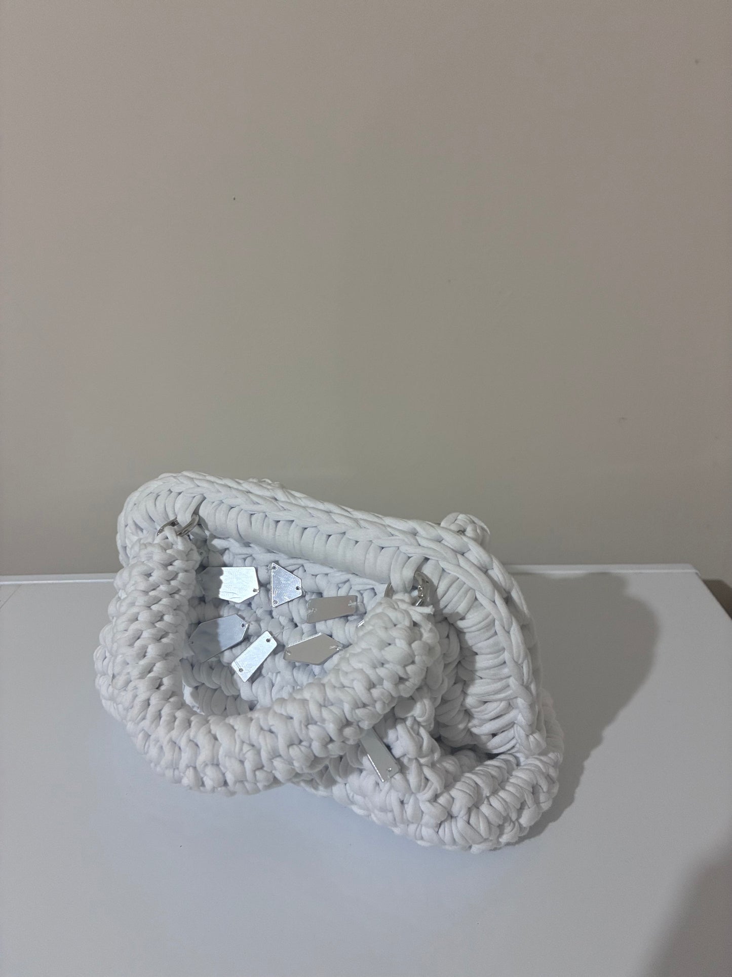 White clutch bag