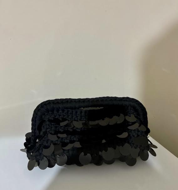 XL clutch bag con paillettes