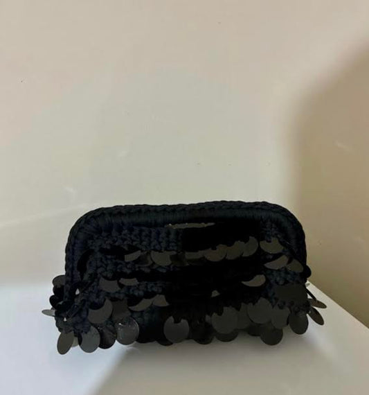 XL clutch bag con paillettes